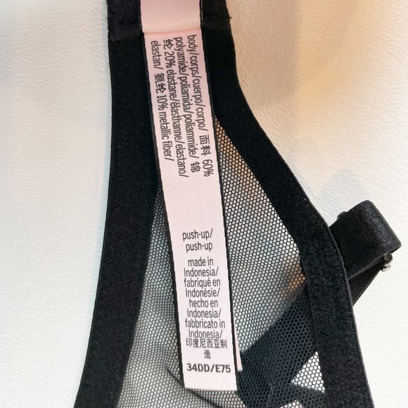 NWOT Victoria's Secret Bra 34DD Push-Up Black Gold Metallic - Picture 6 of 6